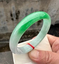 Certified Natural Grade AAA Ice Green Burmese Jade jadeite bracelet bangle 57MM