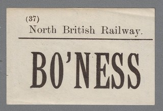NORTH BRITISH RAILWAY LUGGAGE LABEL BO'NESS (Caps) (37)