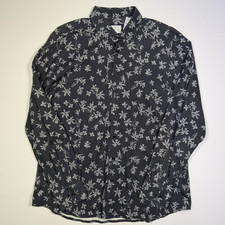NWOT EMANUEL BERG Men's Size XXL 2XL Modern Fit Stretch Blue L/S Button Up Shirt