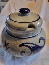 Original GERZIT Großer Steingut Topf mit Deckel Suppenterriene Handarbeit