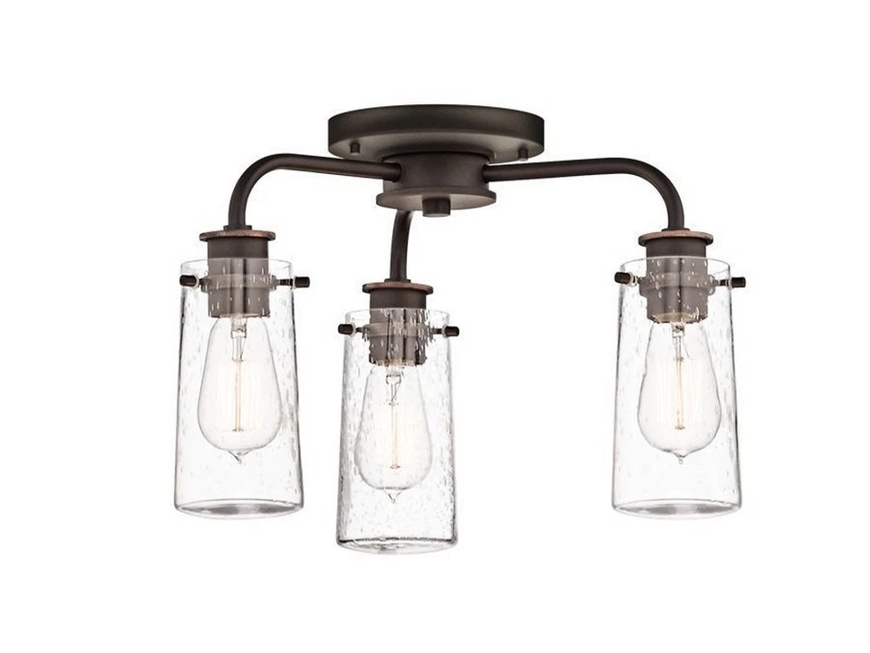 Iluminación Kichler - Lámpara de araña de tres luces/montaje semi empotrado - Lámpara de araña/semi Foto 2 de 4