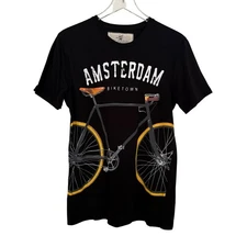NWT Fox Originals Black Amsterdam Biketown  Graphic T Shirt Medium