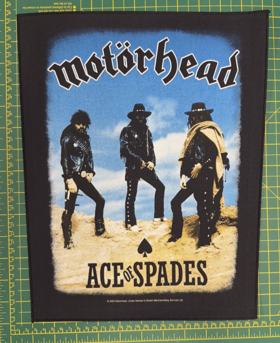 Motorhead Ace Of Spades Album Cover Large Printed Sew On Back Patch Official