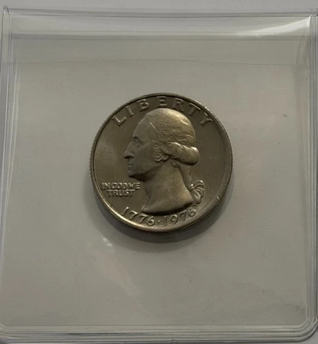 AU-BU 1976-P BICENTENNIAL QUARTER IN PROTECTIVE FLIP STYLE COIN HOLDER