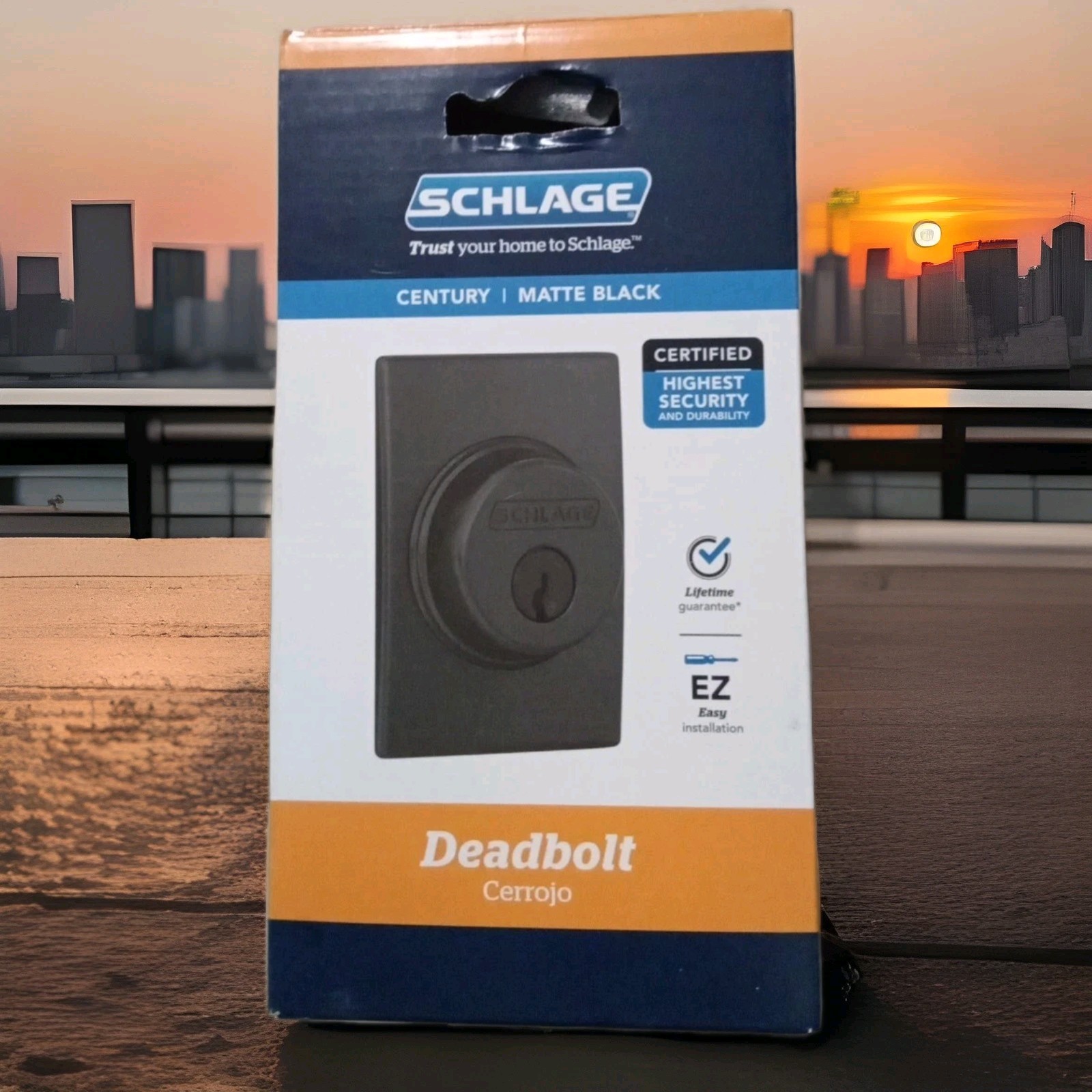 Schlage B60NCEN622 Single Cylinder Deadbolt - Matte Black