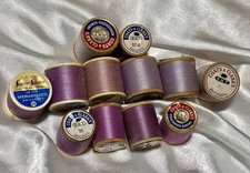 LOT of 12 Coats & Clark’s PURPLE #96 & #97-A Thread 300 Yd VARIOUS
