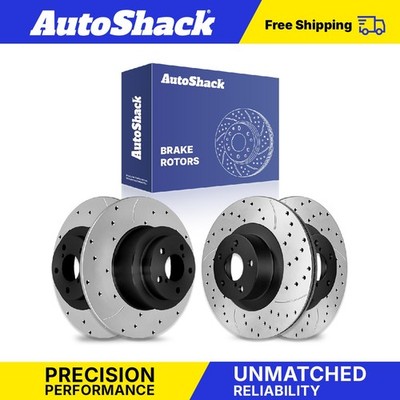 Front Rear Drilled Slotted Brake Rotors for Subaru, Forester 2003-2008