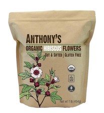 Organic Hibiscus Flowers, 1 Lb, Cut  Sifted, Gluten Free, Non GMO, Non Irradiat