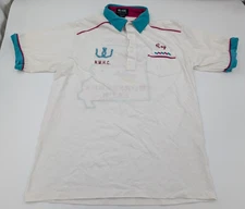 Vintage Men's XL Chain Stitch Horseshoe Club Bowling Shirt 80s READ