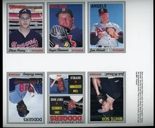 1992 Baseball Cards Presents UNCUT Sheet 1970 Roger Clemens/Jim Abbott/Avery +