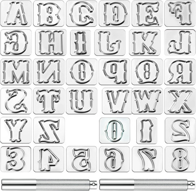 37 Pcs Leather Stamping Tools 19Mm Leather Stamp Kit Include Alphabet Number Cap