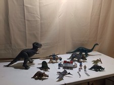 Vintage Tyco Dino Riders T Rex, Brontosaurus, Triceratops Figures Vehicles Lot