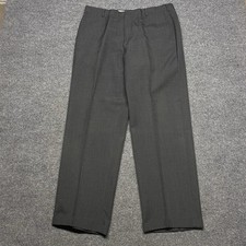 VTG Austin Reed Regent Mens Pants W34 Inseam29 Cuffed Check Trousers Charcoal