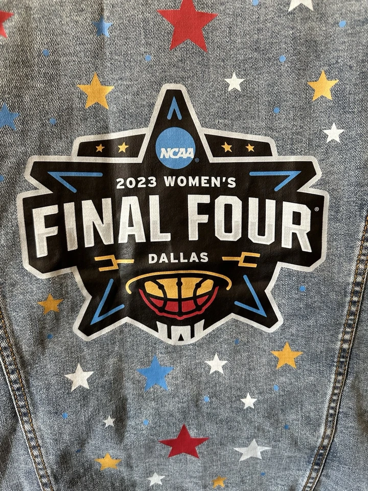 Chaqueta Jean Wendy’s Final Four 2023 NCAA Mujer RARA Talla Grande Dallas Texas Foto 2 de 4