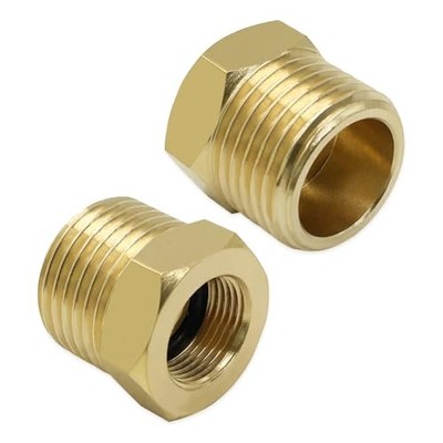  1/2 G Male to 3/8 Compression Female Thread Reducer Faucet Adapter Brass 