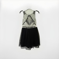 💥Love Reign Embroidered Flared Fit Sleeveless Dress Black and White Embellished