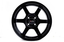 Kudo Racing Ff002 Flow Formed 15x6.5 4x100 Gloss Black Wheels Rims Weight 11.2