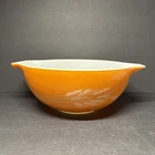 Vintage Pyrex Cinderella Autumn Harvest Wheat Mixing Bowl 443- 2 1/2 Qt Orange