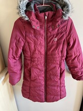 Calvin Klein Jeans Girls Puffer Jacket Size M 8/10  Faux Fur Hooded