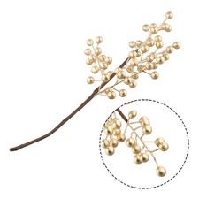 Luxuriöser 50 cm Kunstblumenstrauß Gold und Silber Früchte 4 Zweige