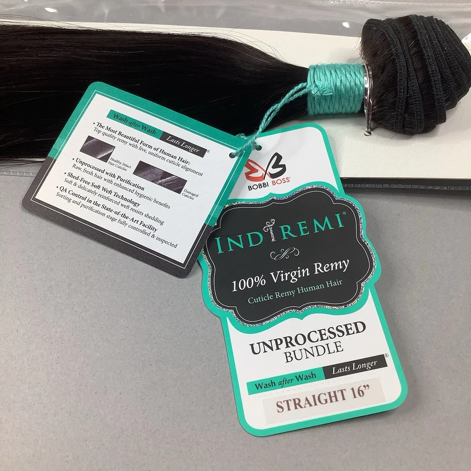16-дюймовые необработанные натуральные прямые натуральные натуральные натуральные натуральные утка для человеческих волос Indi Remi - Изображение 4 из 4