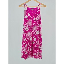 Vince Camuto Womens Pink White Floral Sleeveless V-Neck Shift Mini Dress XL