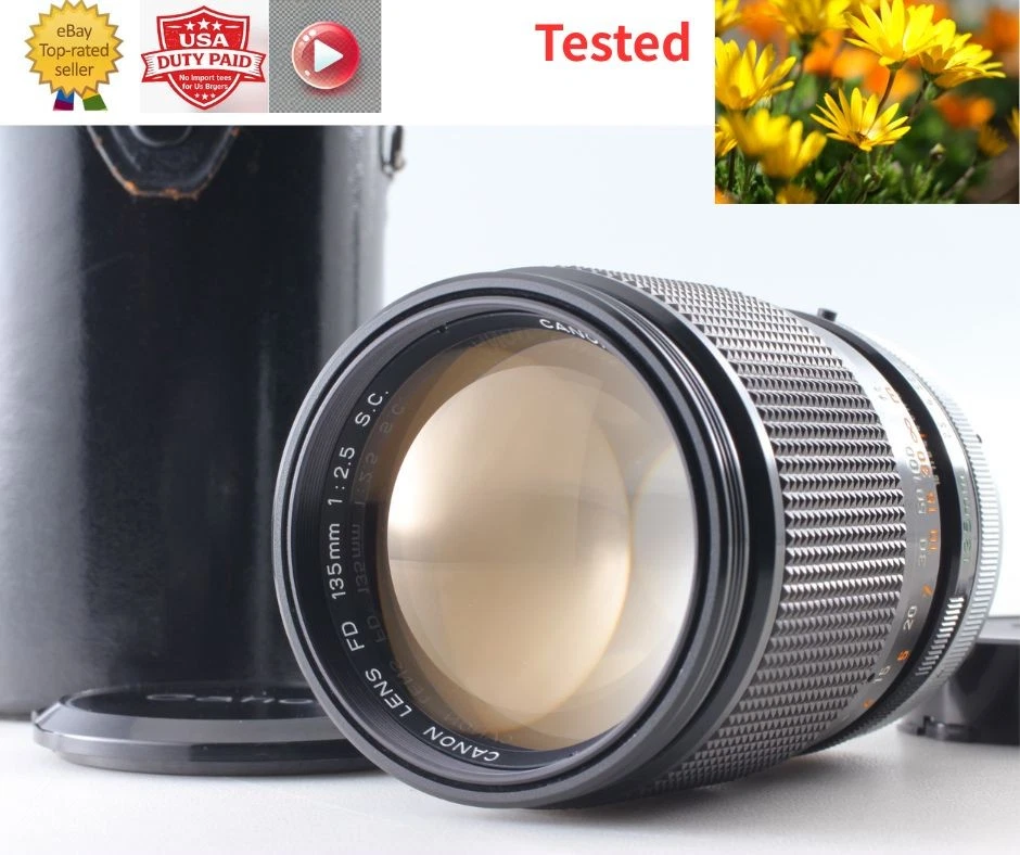 Canon FD Camera Lenses 135mm Focal f/2.5 Maximum Aperture for sale