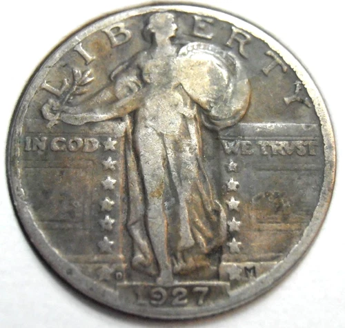 1927 D Liberty Standing Silver Quarter,  Better Grade, (27DEG3)