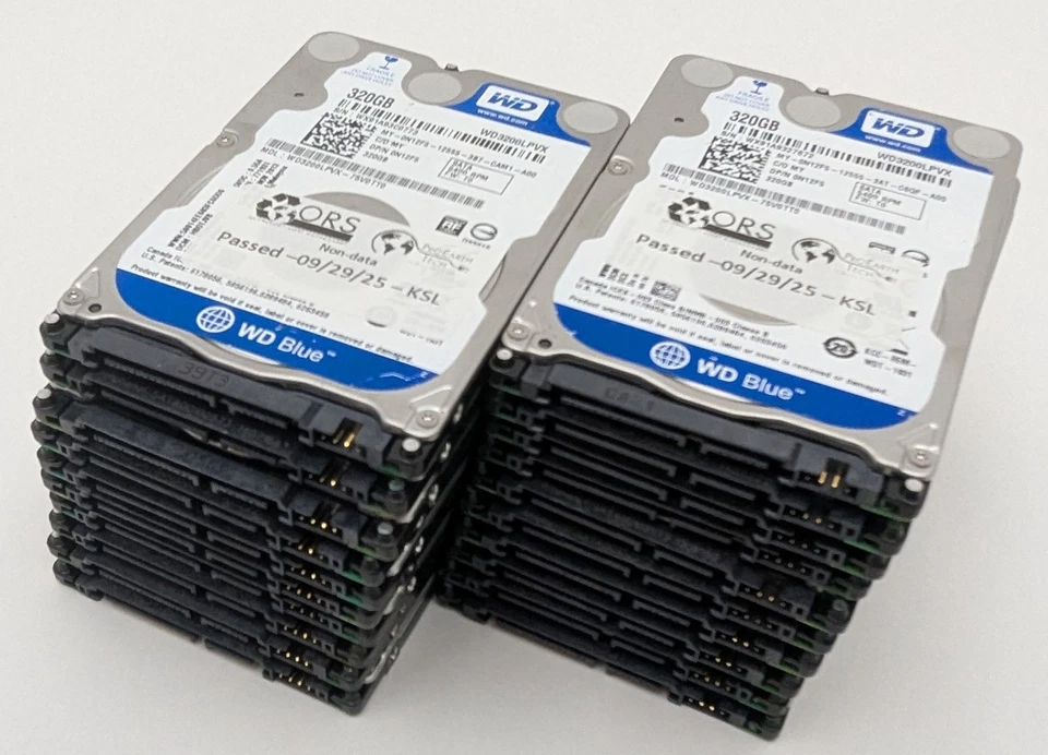 Lot of 20 Western Digital Blue 320GB 5400RPM SATA III 2.5" Hard Drive WD3200LPVX - Image 2 of 4