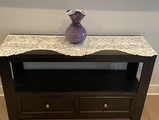 Vintage Cream Floral lace Mantle Shelf Runner Table Scarf  16" x 90” EUC