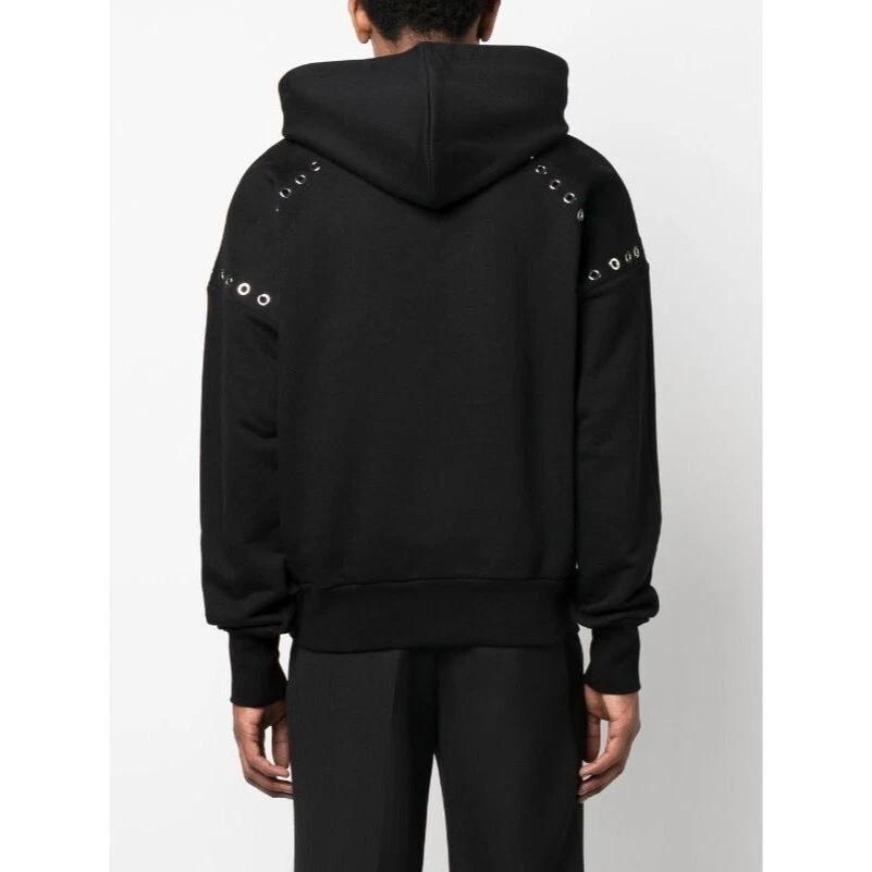 Felpa con cappuccio da uomo nera Alexander McQueen nuova con etichette impreziosita da occhiello TAGLIA L