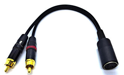 Audiokabel Adapterkabel DIN 5 pol. Diodenkupplung- 2 x RCA Cinch vers. Längen