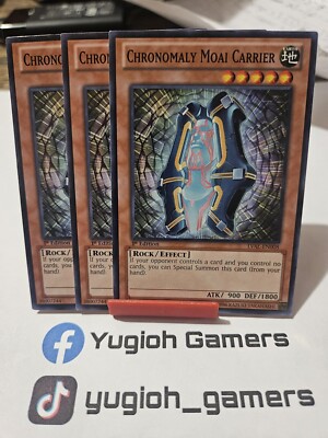 Yu-Gi-Oh Chronomaly Moai Carrier X3 LVAL 1st Edition Common Light Played 