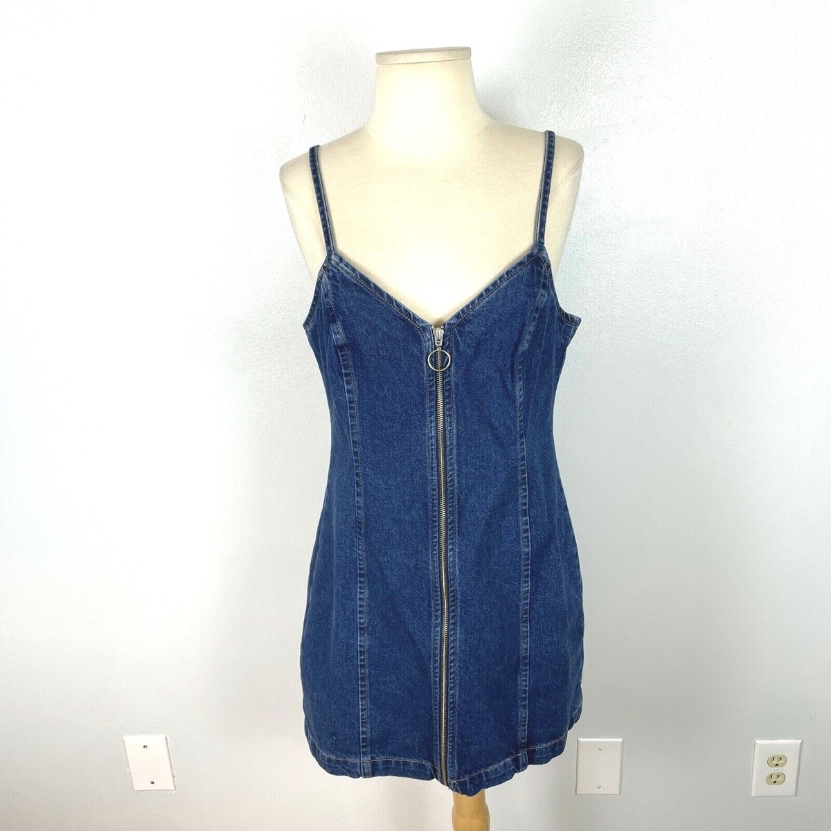 moto denim dress Nina Piccalino Denim Moto Dress M/L  OMNIA