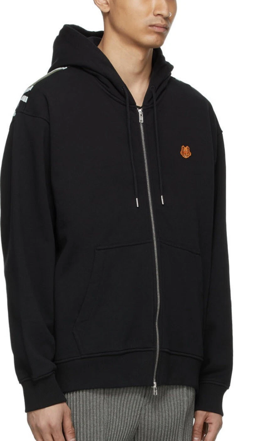 Felpa con cappuccio Kenzo nera WWF Edition K Tiger cerniera intera taglia M