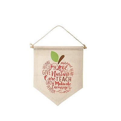 Teach Hanging Banner New Teacher Wall Hanging 11 x 9 inch