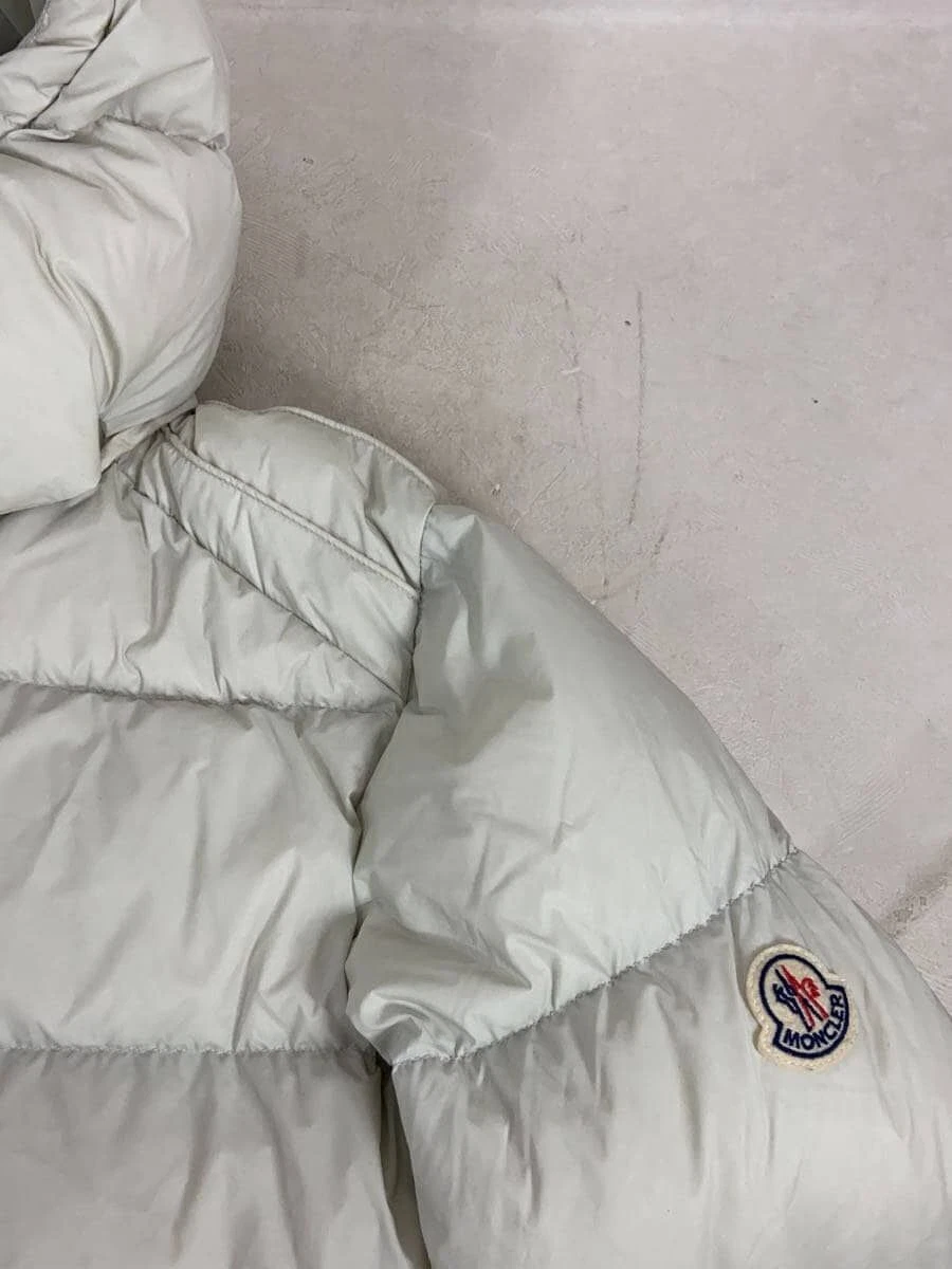 Piumino MONCLER KERNCI 1 nylon bianco H20911A00244 cappuccio collo macchia