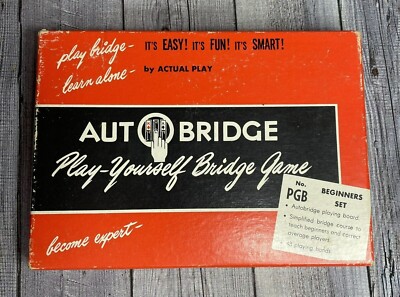 Autobridge PGB Beginners Basic Set Vtg Play Yourself Bridge Game w/ 48 Hands