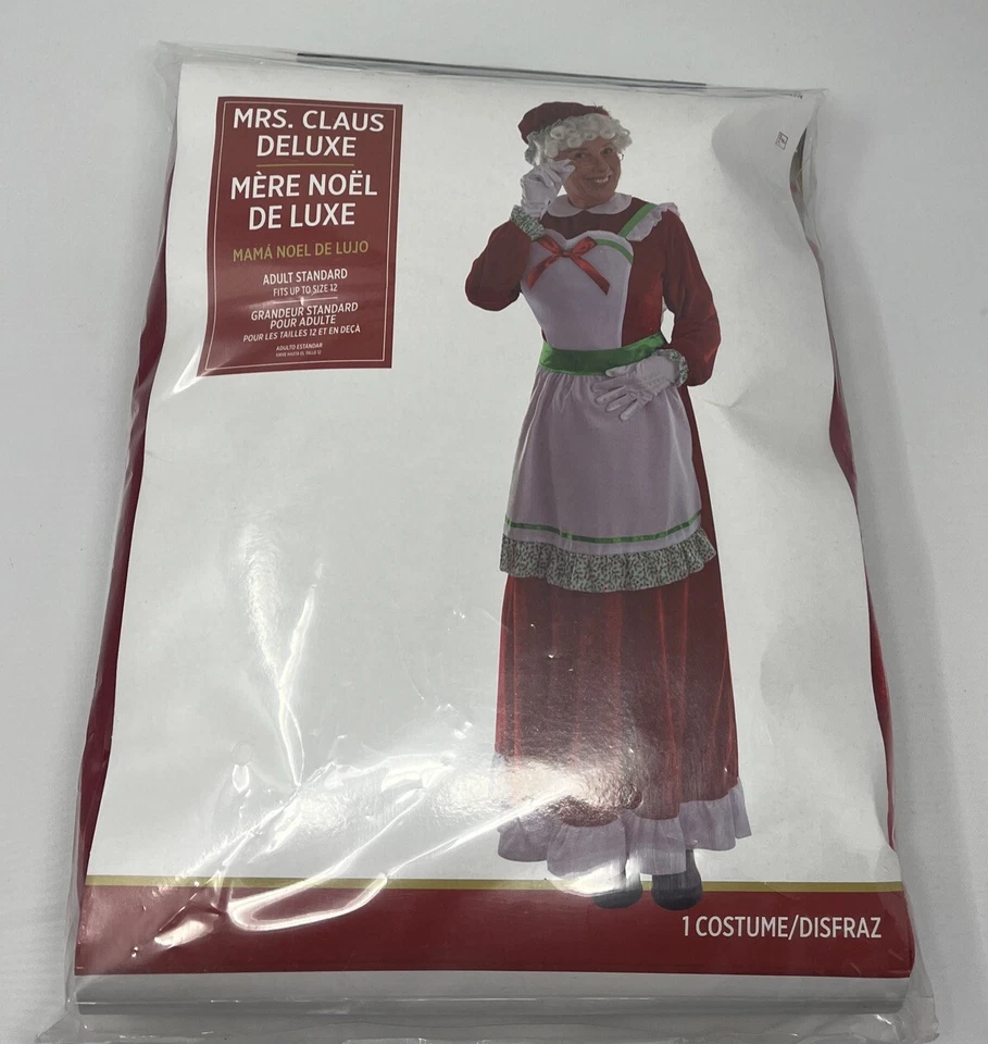 Fantasia Feminina Mrs. Claus Deluxe Tamanho Adulto Padrão - Compatível até o Tamanho 12 - Imagem 3 de 4