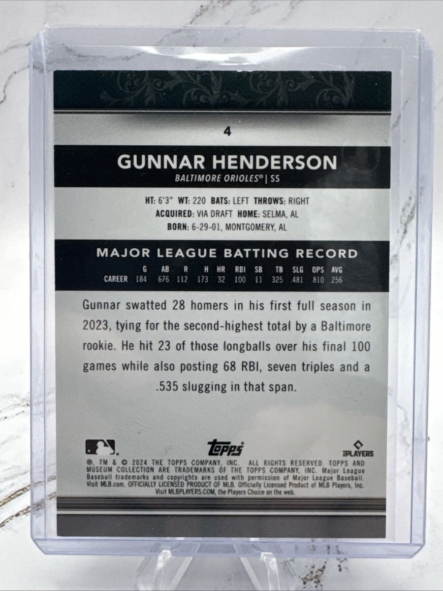 2024 Topps Museum Collection - Gunnar Henderson Base Card #4