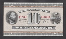 DENMARK 10 Kroner 1971  UNC-  Sign Sunesen / Valeur SCARCE sign  B7712F  8901392