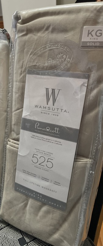 Wamsutta King- 525 Thread Count Pima-Cotton Extra long Flat Sheet in Sand