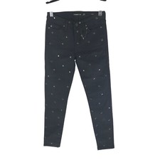 Lip Service Womens Black Studded Needle Skinny Jeans Goth Punk Size 27