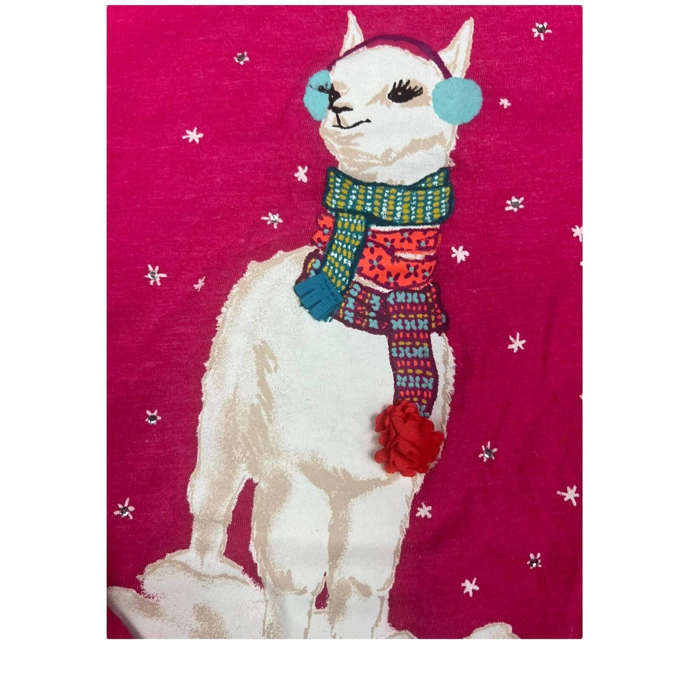 Чероки | Классный лама 3D длинным рукавом ярко розовый футболка | XS (4-5)  - Изображение 4 из 4