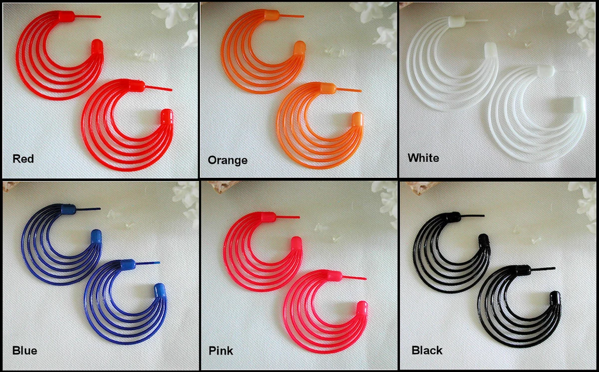 Plastic Hoop Plastic Post Earrings Your Choice Size And Color No Metal