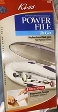 KISS Power File To Go Battery Operated Nail File - 9pc. System #024642 