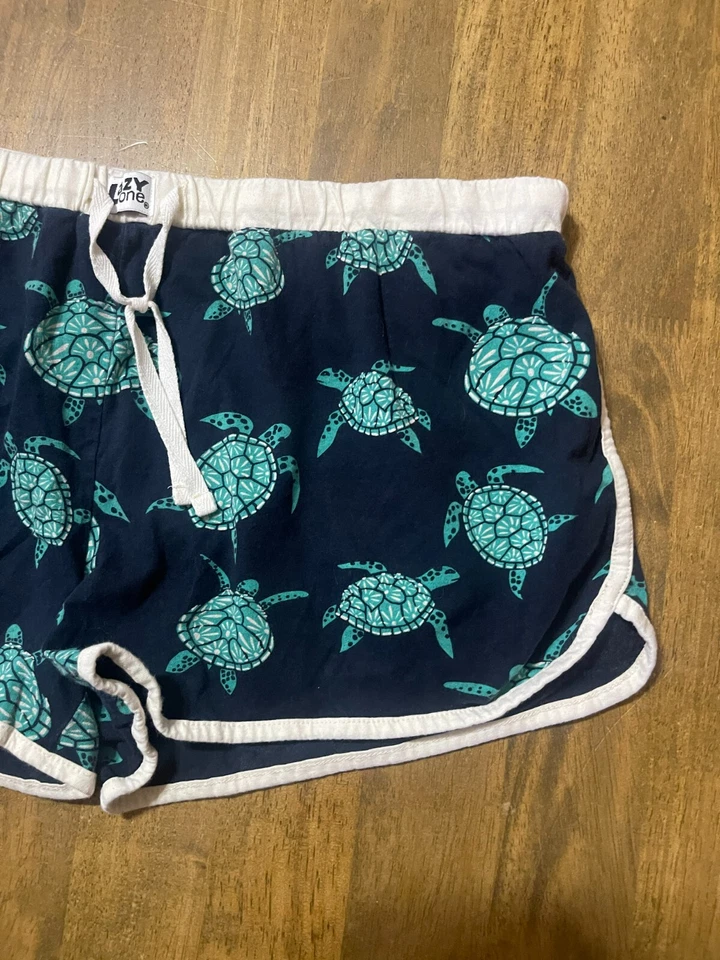 Lazy One Shorts, Women's Size XL, Black Green, Turtles, Tie Waist, Sleep Shorts - Image 4 of 4