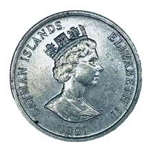 Cayman Islands 10c Coin 1987 Elizabeth II/Turtle