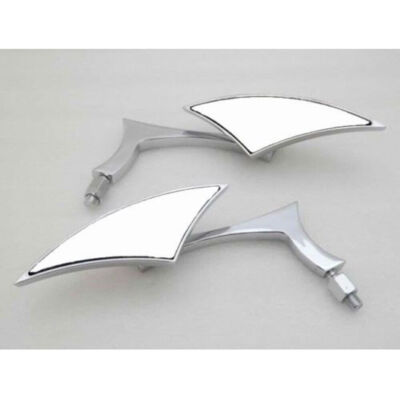 Chrome 7/8" 1" 22mm 25mm Round Bar End Mirror Diamond Cut-down Café For Harley - Foto 7