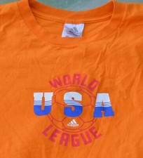 Vintage Adidas WORLD USA LEAGUE Men's T-Shirt Size XL__MADE IN USA.